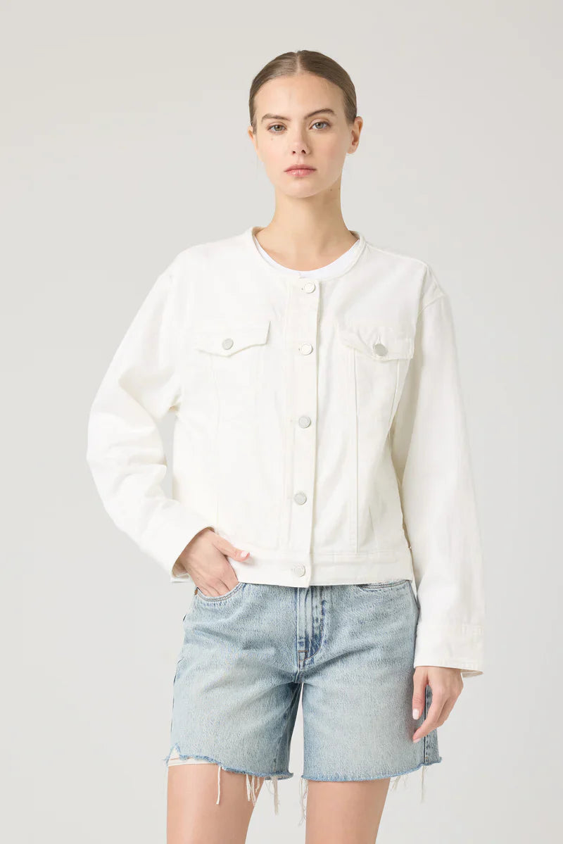 Blank NYC Collarless Denim Jacket