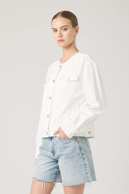 Blank NYC Collarless Denim Jacket