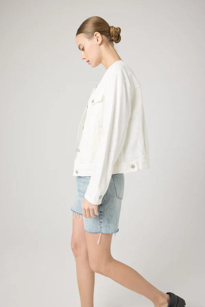 Blank NYC Collarless Denim Jacket