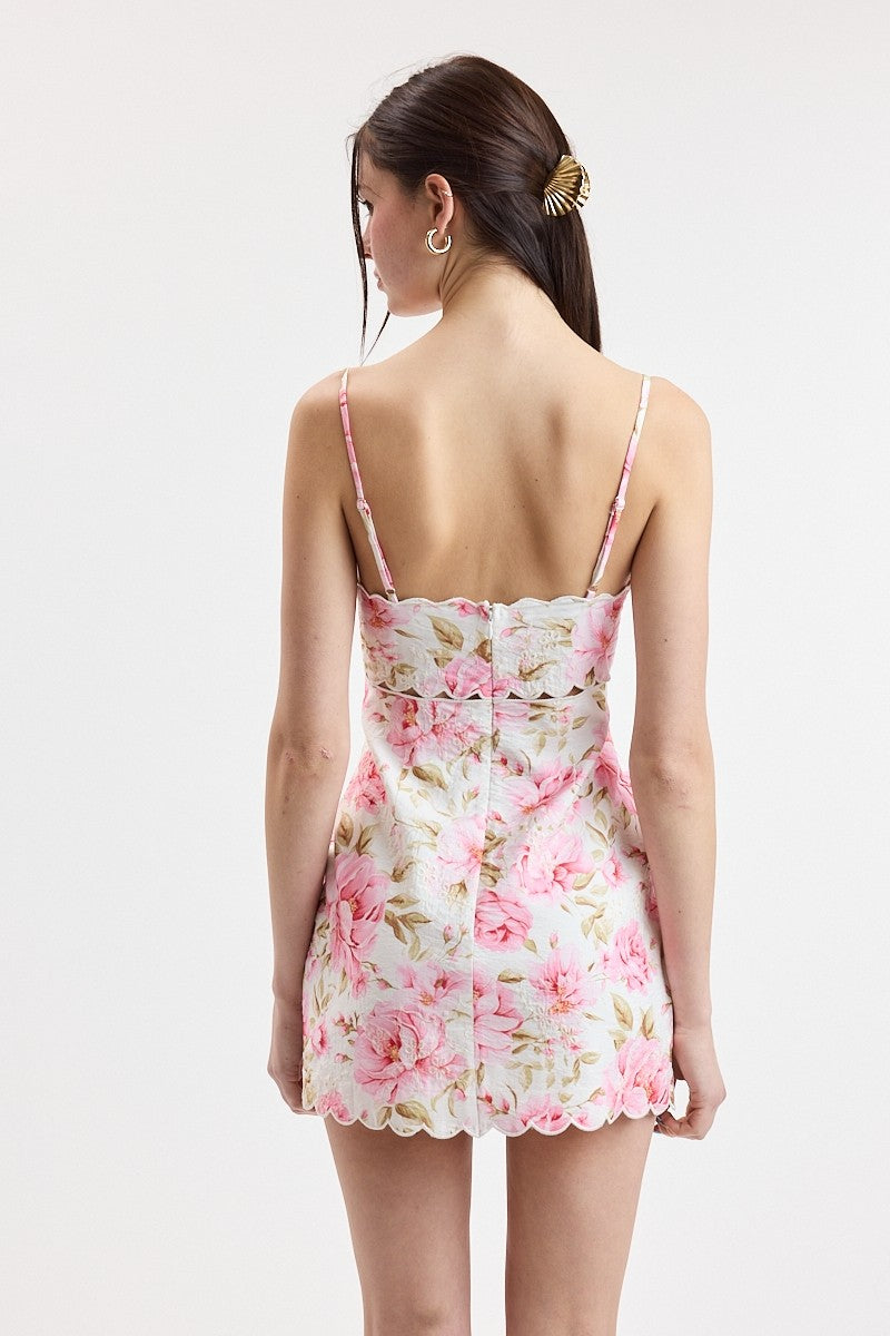 Floral Cut Out Mini Dress