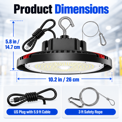 160W UFO LED High Bay Light – 24,000LM 5000K Daylight