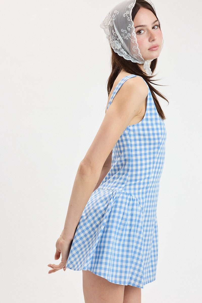 Checker Boat Beck Sleeveless Mini Dress