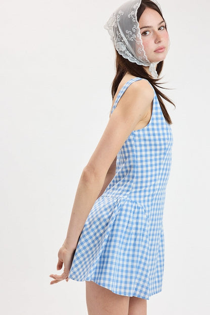 Checker Boat Beck Sleeveless Mini Dress