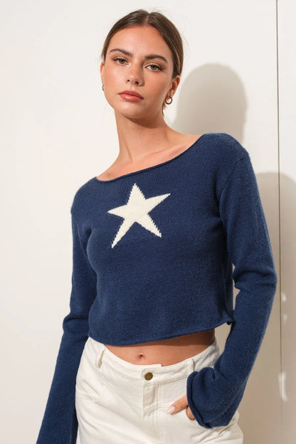 Aria Star Knit Sweater Top