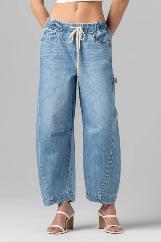 Blank NYC Low Waist Drawstring Barrel Jean