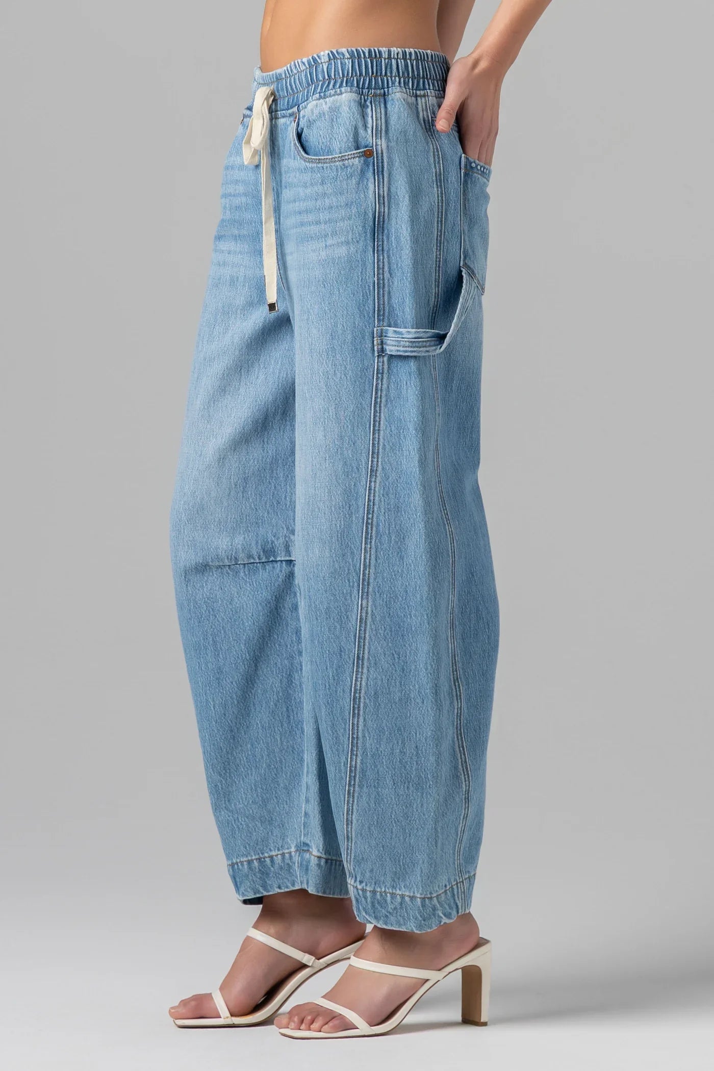 Blank NYC Low Waist Drawstring Barrel Jean
