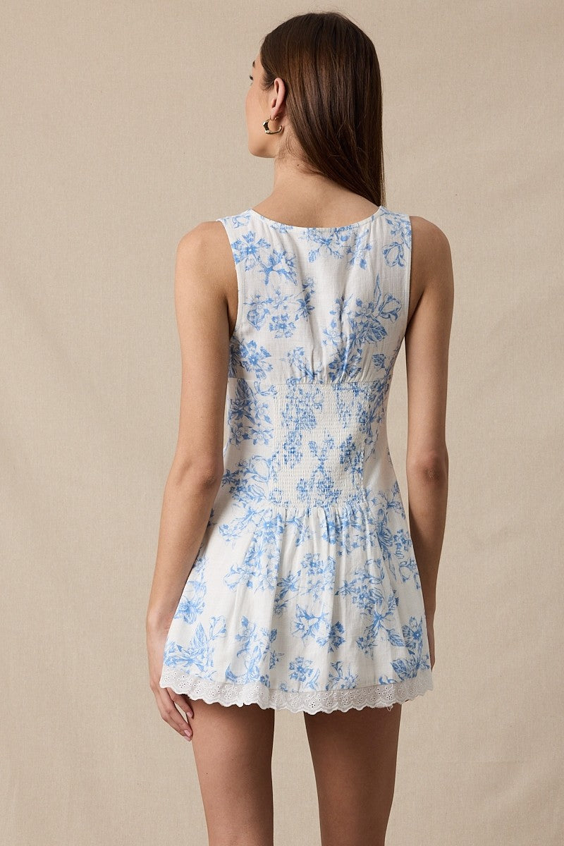 Floral Scallop Lace Mini Dress