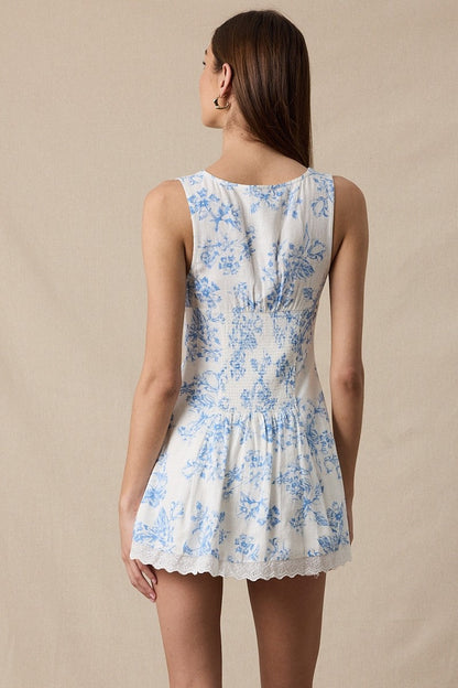 Floral Scallop Lace Mini Dress