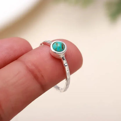 925 Silver Boho Turquoise Ring #215