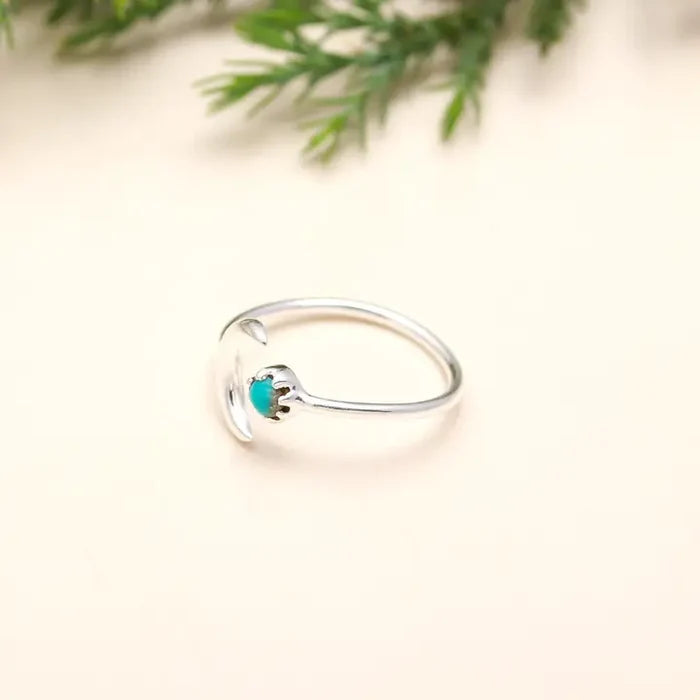 925 Silver Moon Turquoise Ring #185
