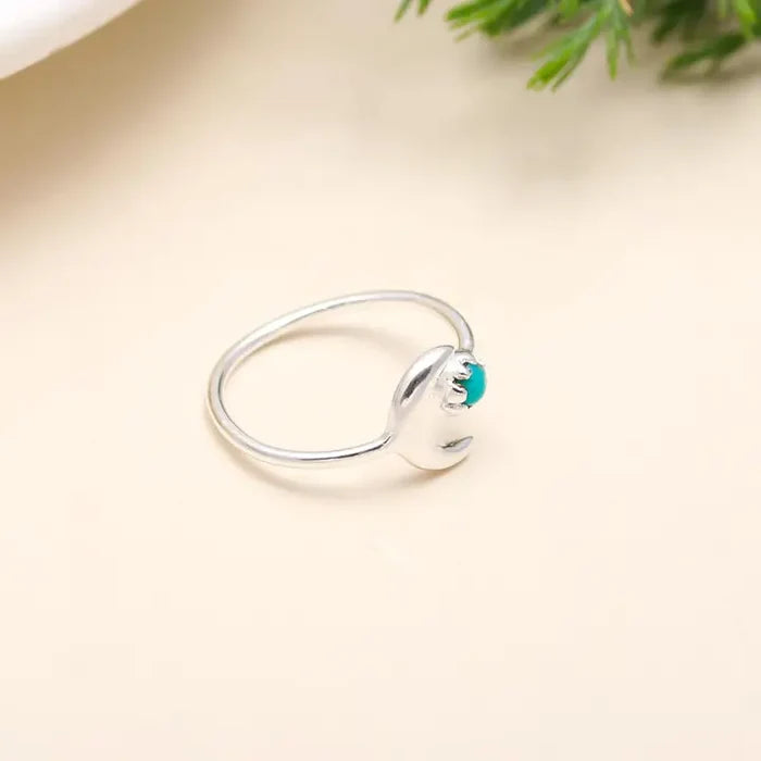 925 Silver Moon Turquoise Ring #185