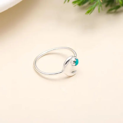 925 Silver Moon Turquoise Ring #185