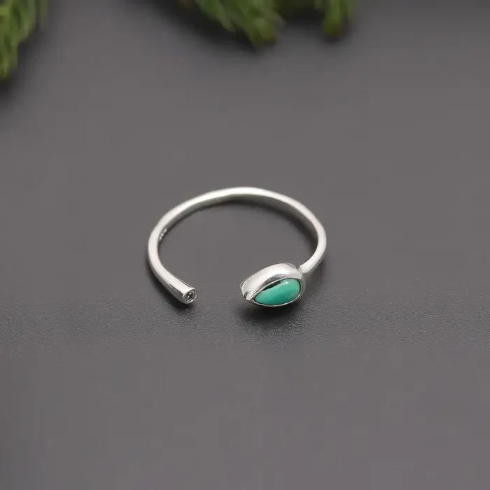 925 Silver Turquoise Open Band Ring #3155