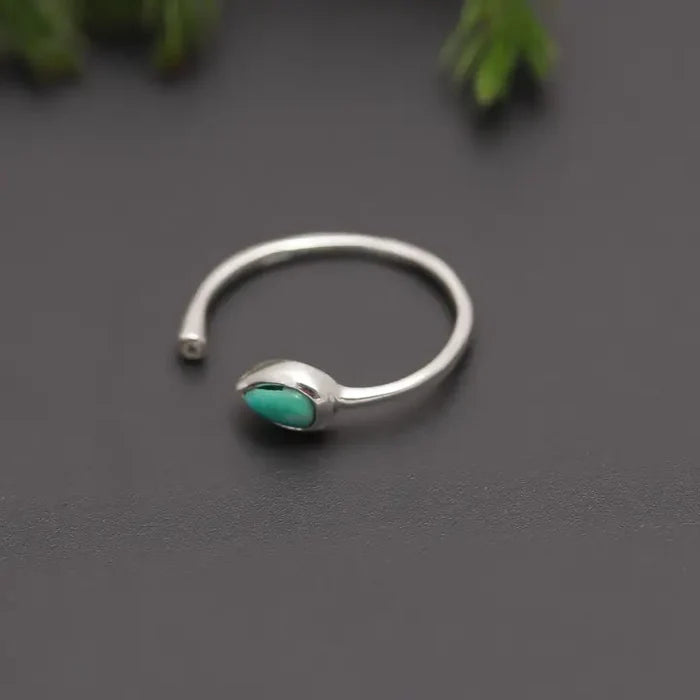 925 Silver Turquoise Open Band Ring #3155
