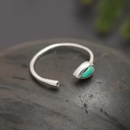 925 Silver Turquoise Open Band Ring #3155