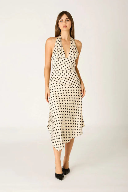 Halter Polka-Dot Mini Dress