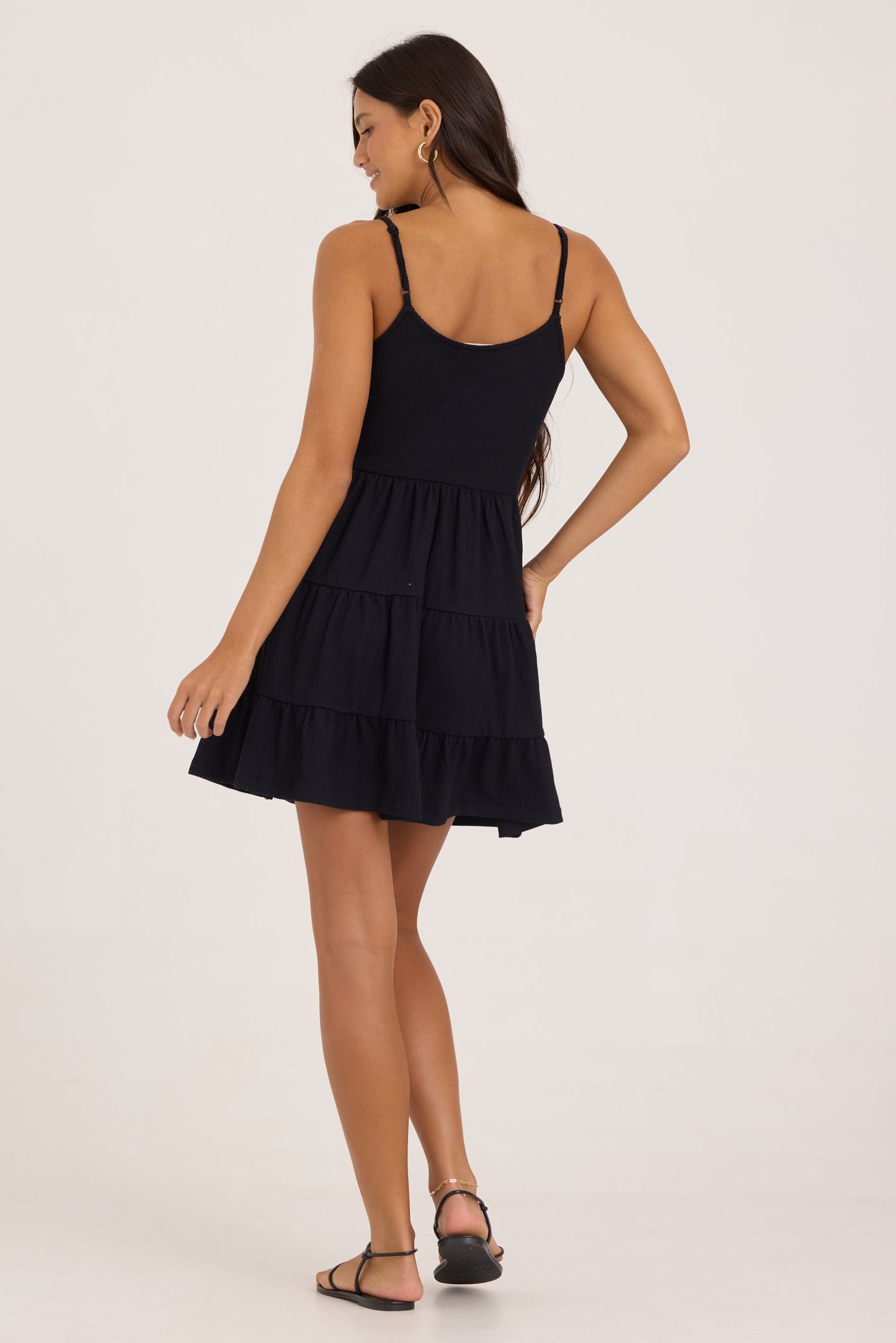 Rib Knit Twist Front Dress