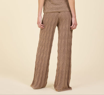 Diamond Knit Wide Leg Pant