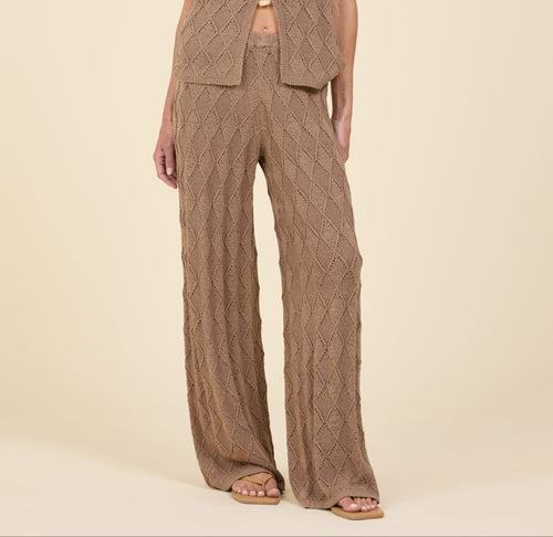 Diamond Knit Wide Leg Pant