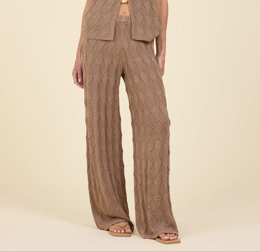 Diamond Knit Wide Leg Pant