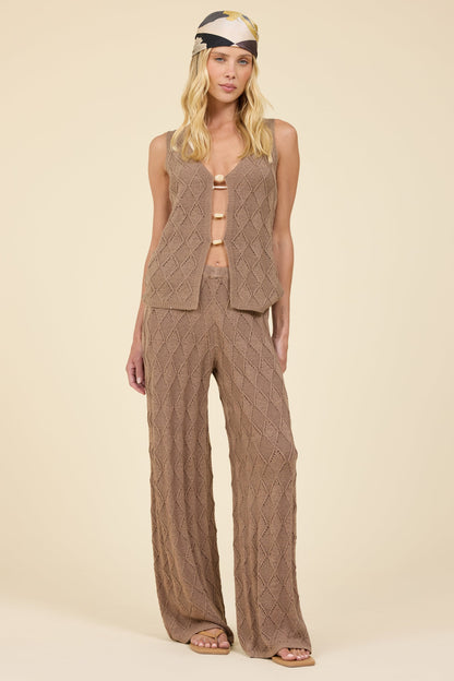 Diamond Knit Tank w/ Stone Trim