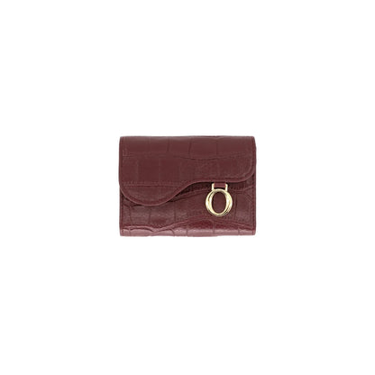 Gold Hardware Faux Croc Wallet