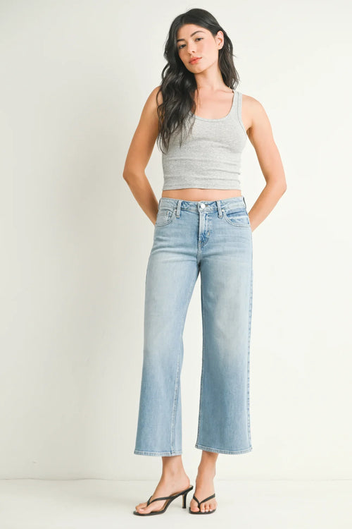 Just Black Denim Mid Rise Slim Wide Leg