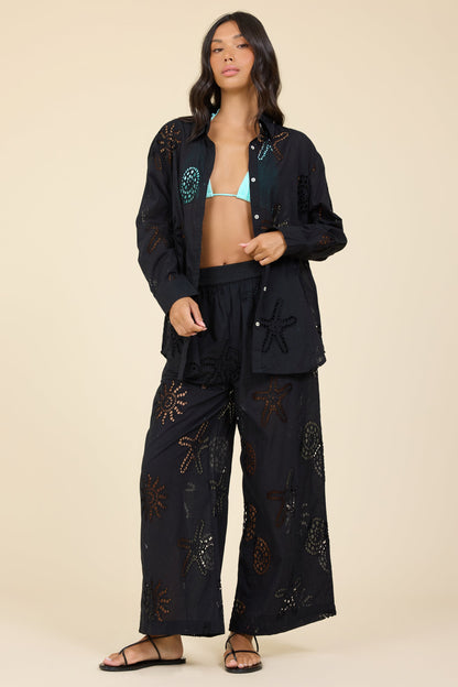 Ocean Eyelet Button Down