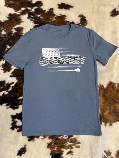 Hooey Men's Ol' Glory Dark Denim Flag Graphic Tee Shirt HT1748DKDE