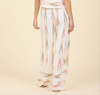 Aztec Stripe Lurex Tie Front Top