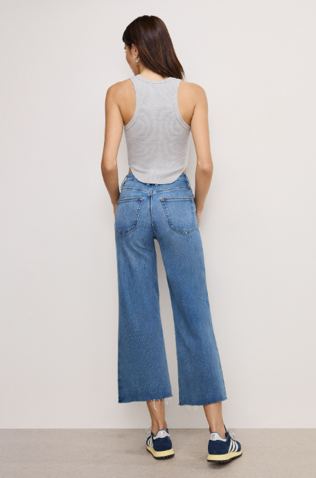 Good American Tuxedo Shadow Palazzo Crop Jean