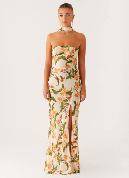 Gali Strapless Maxi Dress - Floral Print