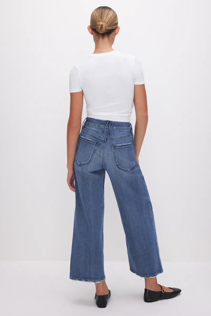Good American Good Waist Palazzo Crop Jean