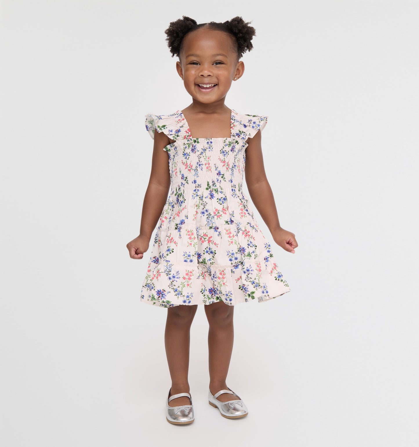 The Tiny Ellie Nap Dress - Pink Scallop Bow Chintz
