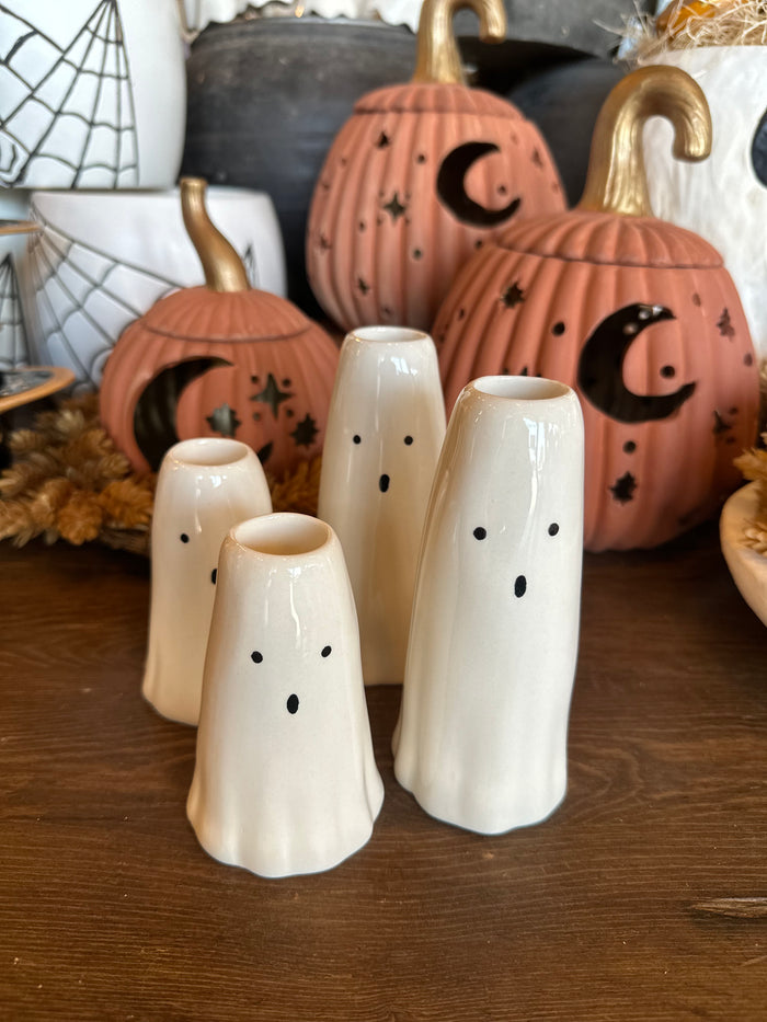 Ceramic Ghost Candle Holder, 2 Sizes