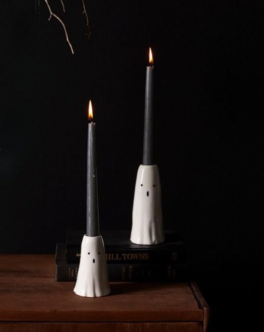Ceramic Ghost Candle Holder, 2 Sizes
