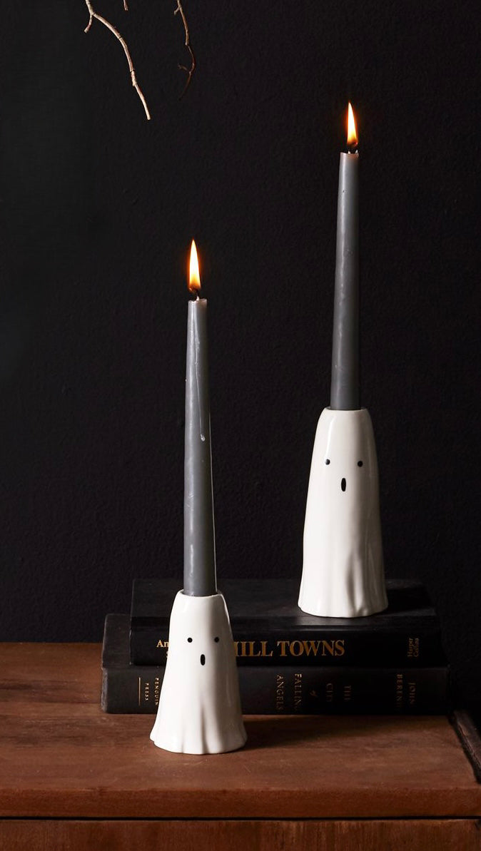 Ceramic Ghost Candle Holder, 2 Sizes