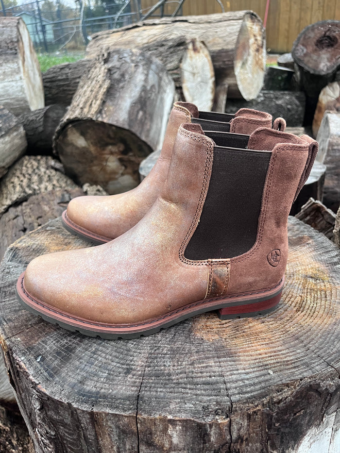 Ariat Women's Metallic Brown & Polo Wexford Lug Chelsea Bootie 10053727-Painted Cowgirl Western Store