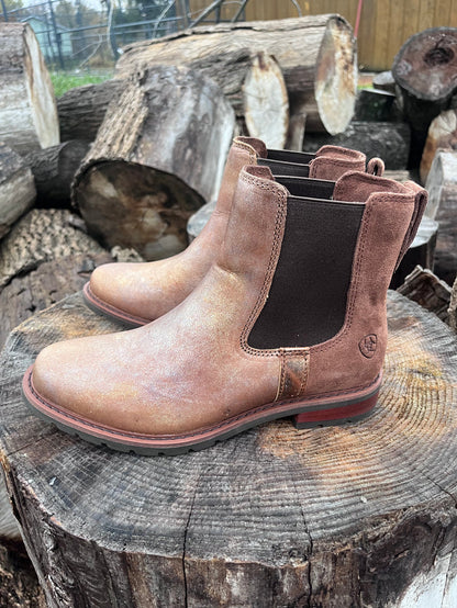 Ariat Women's Metallic Brown & Polo Wexford Lug Chelsea Bootie 10053727-Painted Cowgirl Western Store