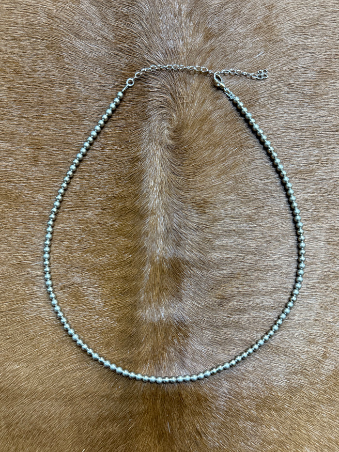 The Bijoux FAB 4mm Silver-Plated Pearl 18" Necklace CHO-PLA-021-SIL