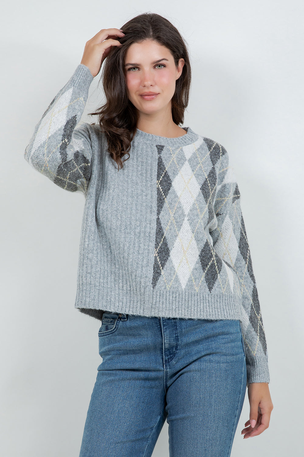 Argyle Knit Pullover