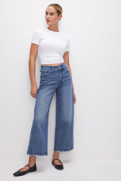 Good American Good Waist Palazzo Crop Jean