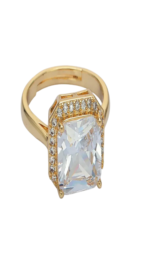 Mixed-Cut Marquise Simple Round Ring