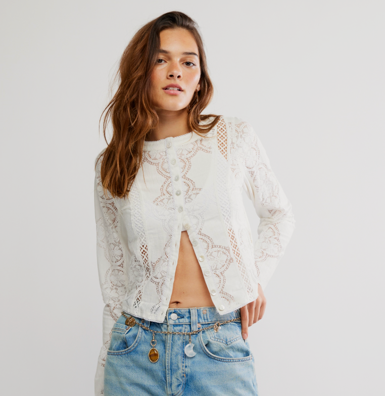 Free People Jae Knit Long Sleeve Top