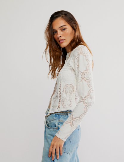 Free People Jae Knit Long Sleeve Top