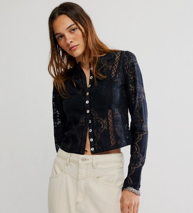 Free People Jae Knit Long Sleeve Top