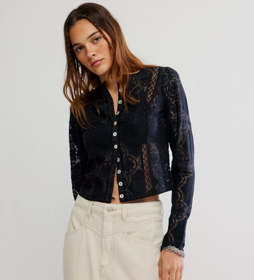 Free People Jae Knit Long Sleeve Top