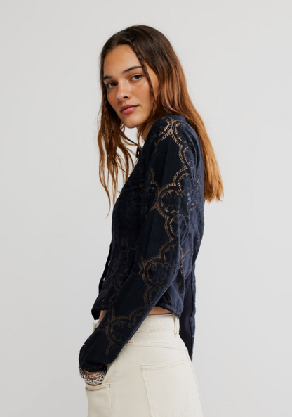 Free People Jae Knit Long Sleeve Top