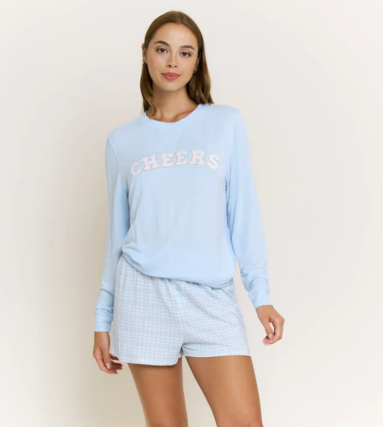 Honeydew Sweetheart Long Sleeve Shortie Set