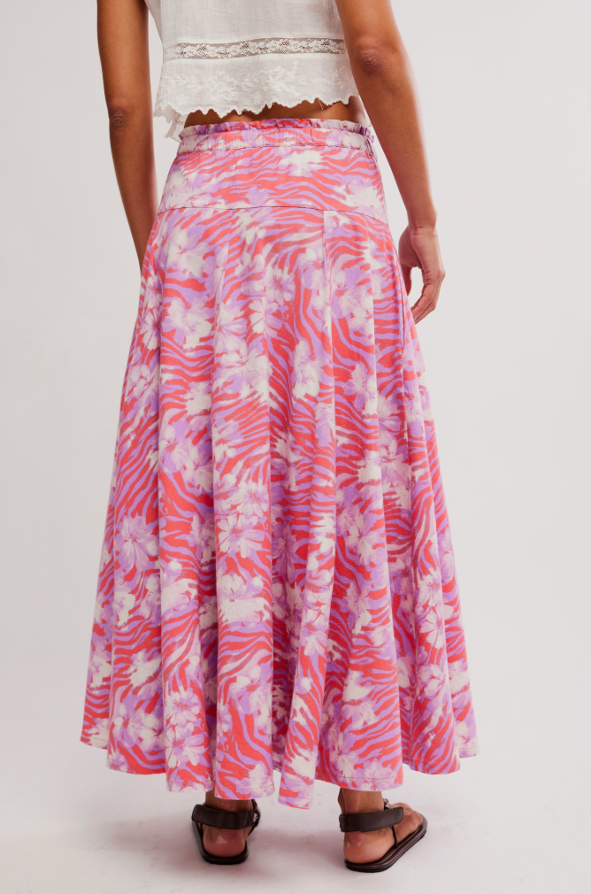 Free People Zephyr Bustle Print Maxi Skirt